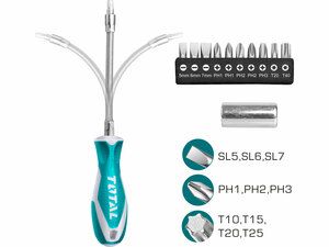 Šroubovák s hroty, sada 12ks TOTAL-TOOLS