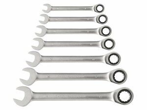 Klíče ráčnové očkoploché, sada 7ks, 8-19mm, ráčna 72 zubů, CrV EXTOL-PREMIUM
