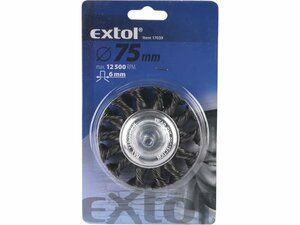 Kartáč okružní copánkový, O 75mm, vlnitý drát S 0,5mm, stopka 6mm EXTOL-CRAFT
