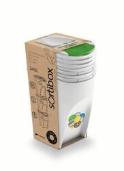 Sada 3 odpadkových košů SORTIBOX Bílá 392x293x620 / 35L PROSPERPLAST
