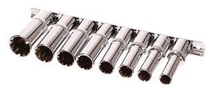 Hlavice nástrčné prodloužené, MULTI-LOCK, sada 8ks, CrV EXTOL-PREMIUM