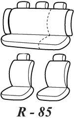 Autopotahy Škoda Octavia II, dělená, bez zadní loketní opěrky, modré SIXTOL