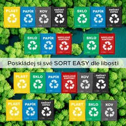 Tašky na tříděný odpad SORT EASY 3 BASIC, 30x30x40 cm, 3 x 36 l, 3 ks SIXTOL