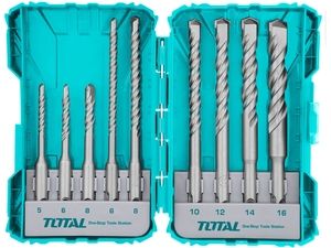 Vrtáky, sada 9ks, SDS Plus, industrial, SDS Plus TOTAL TOOLS