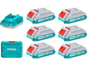 Sada baterií a nabíječky, 20V Li-ion, 2000mAh, industrial TOTAL-TOOLS