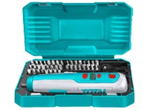 Šroubovák AKU mini, 4V, USB nabíjení, sada bitů TOTAL-TOOLS