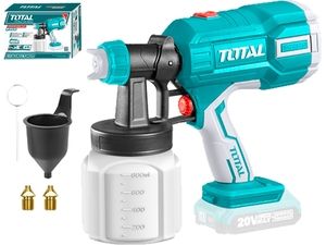 Pistole stříkací na barvu AKU, 20V Li-ion, 2000mAh, bez baterie a nabíječky TOTAL-TOOLS