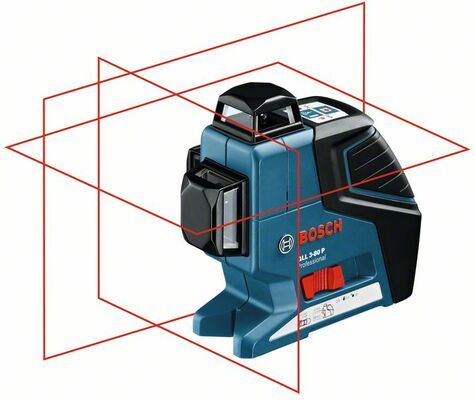 Čárový laser Bosch GLL 3-80 P + stavební stativ BS 150 Professional, 0601063306