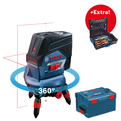 Křížový laser Bosch GCL 2-50 C Professional + aku 2,0Ah + L-Boxx 238 + dálkové ovládání