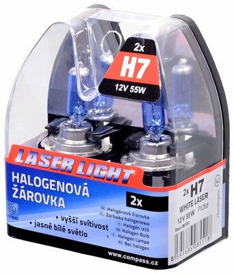 Žárovka 12V H7 55W PX26d WHITE LASER 2ks COMPASS