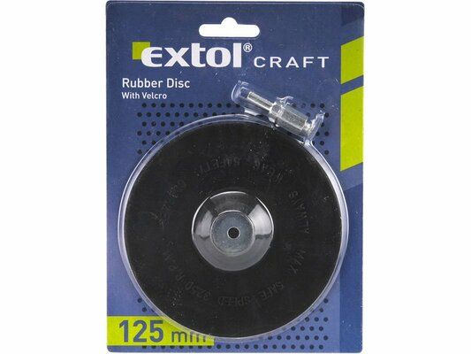 Nosič brusných výseků do vrtačky - suchý zip, Ř125mm, stopka 8mm EXTOL-CRAFT