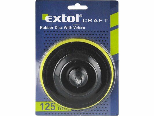 Nosič brusných výseků do vrtačky - suchý zip, Ř125mm, stopka 8mm EXTOL-CRAFT