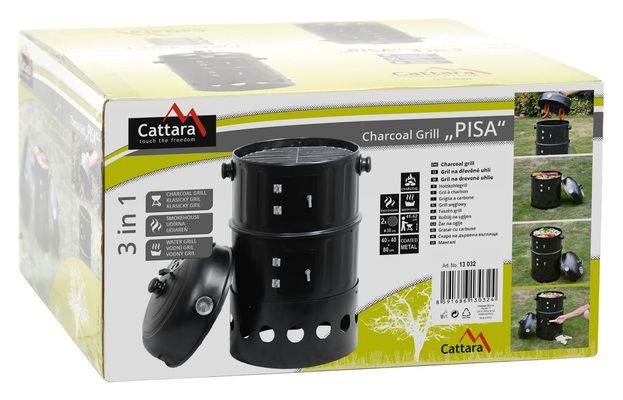 Gril - udírna na dřevěné uhlí PISA 3in1 40cm CATTARA