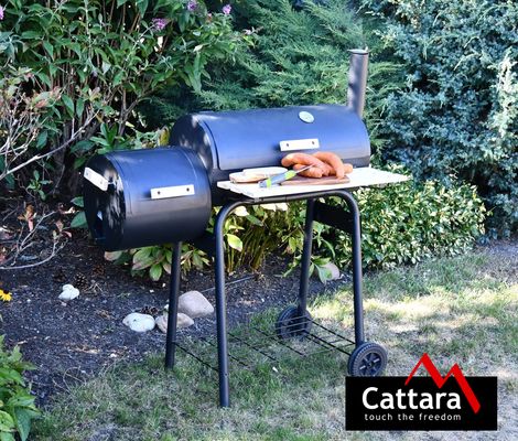 Gril na dřevěné uhlí SMOKIE s udírnou CATTARA