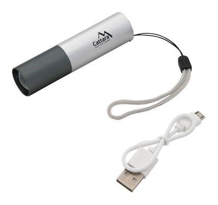 Svítilna kapesní LED 120lm ZOOM nabíjecí SILVER CATTARA