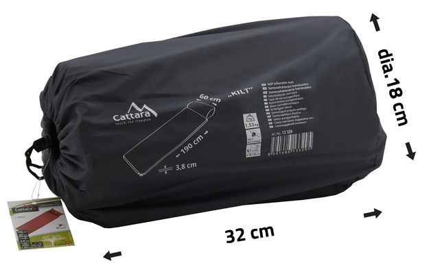 Karimatka samonafukovací 190x60x3,8cm s polštářem KILT CATTARA