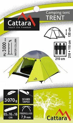 Stan TRENT dvouplášťový pro 3 osoby 210+110x210cm PU3000m CATTARA