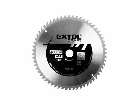 Kotouč pilový s SK plátky, 350x2,2x30mm, 60T, šířka SK plátku 3,5mm EXTOL-CRAFT