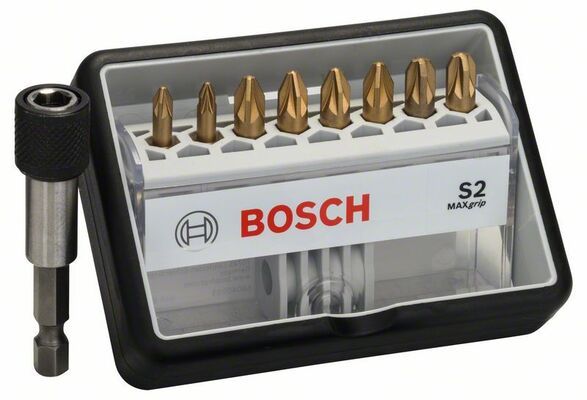 (8+1)dílná sada šroubovacích bitů Robust Line, S Max Grip - 25 mm, 8+1tlg. - 3165140401586 BOSCH