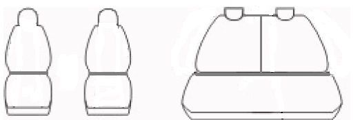 Autopotahy CITROEN C-1, Peugeot 107 3 DVEŘ, DĚLENÉ OPĚRADLO, od r. v. 2005, žakar tmavý SIXTOL