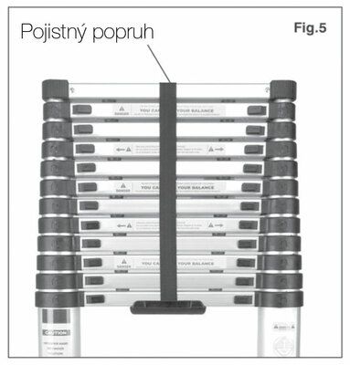 Teleskopický žebřík G21 GA-TZ16-5M štafle/žebřík