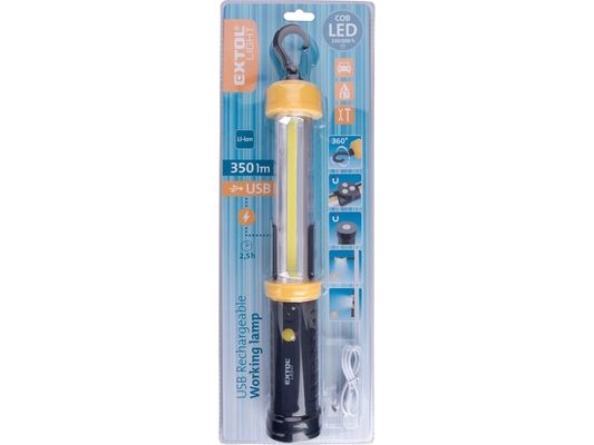 lampa montážní 350lm, USB nabíjení, COB LED EXTOL-LIGHT