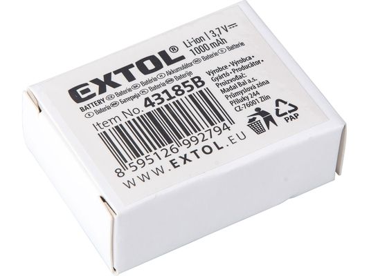 Baterie akumulátorová, 3,7V Li-ion, 1000mAh, pro EX43185 EXTOL LIGHT