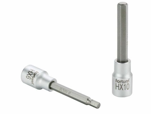 Hlavice zástrčná prodloužený imbus, 1/2", HX 8, L 100mm, CrV/S2 FORTUM