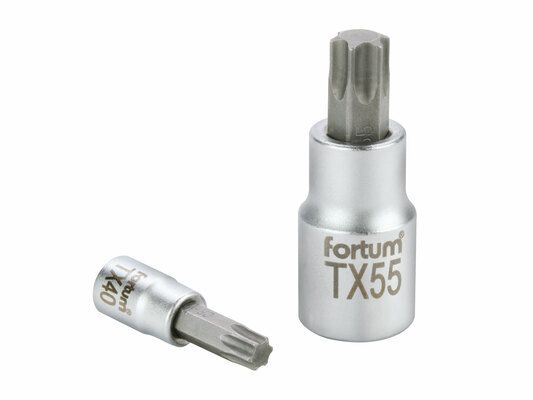 Hlavice zástrčná TORX, 1/2", TX 20, L 55mm, CrV/S2 FORTUM