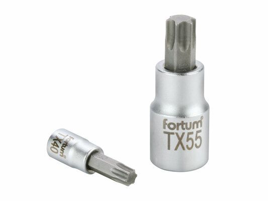 Hlavice zástrčná TORX, 1/4", TX 10, L 37mm, CrV/S2 FORTUM