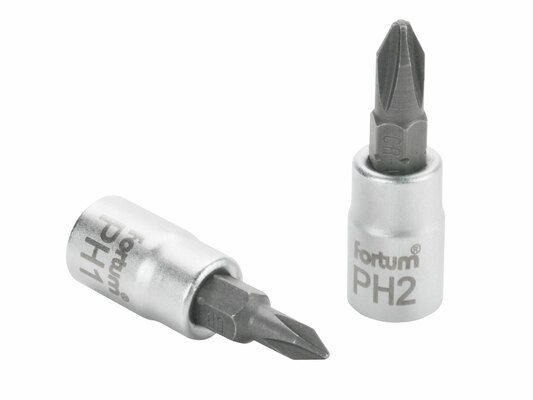 Hlavice zástrčná šroubovák PH, 1/4", PH 3, L 37mm, CrV/S2 FORTUM