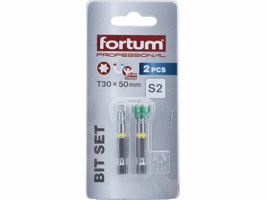 Hroty sada 2ks TORX s magnetickým kloboučkem, T 30x50mm, S2 FORTUM