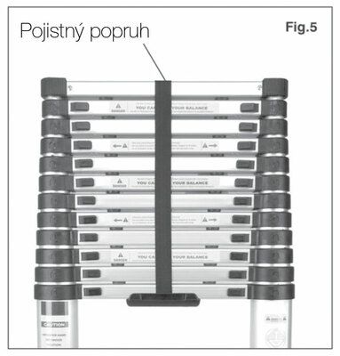 Teleskopický žebřík G21 GA-TZ12-3,8M štafle/žebřík