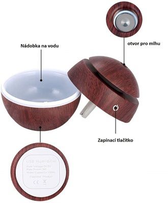 Aroma difuzer Ball tmavé dřevo 130ml SIXTOL