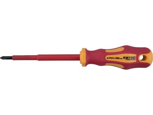 Šroubovák elektrikářský, PH1x100mm, VDE, CrV EXTOL-PREMIUM