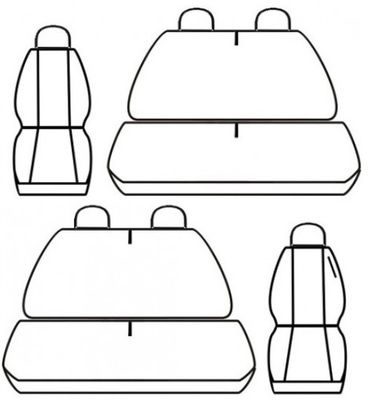 Autopotahy Volkswagen T5, 6 míst, 1+2,2+1 od r. 2003 - 2015, černé SIXTOL