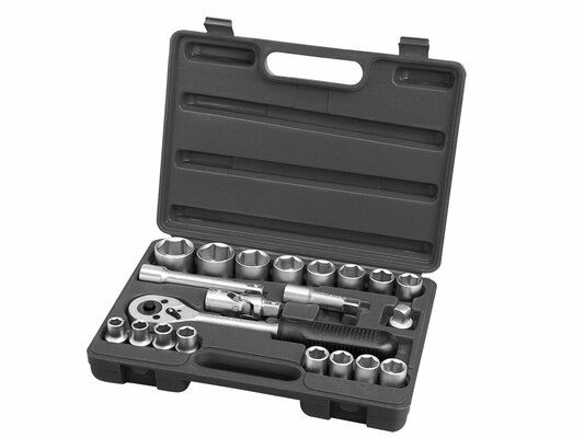 Hlavice nástrčné, sada 21ks, CrV, 1/2" EXTOL-PREMIUM