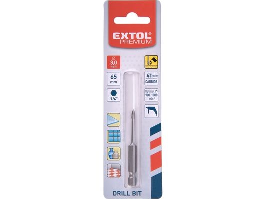 Vrták na sklo a keramiku karbidový, O 3mm EXTOL-PREMIUM