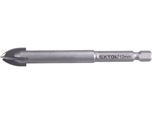 Vrták na sklo a keramiku karbidový, O 12mm EXTOL-PREMIUM