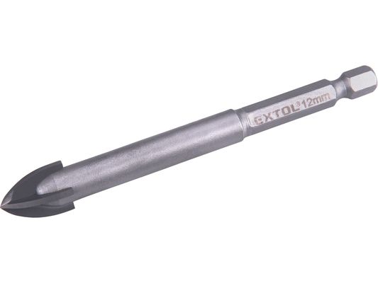 Vrták na sklo a keramiku karbidový, O 12mm EXTOL-PREMIUM