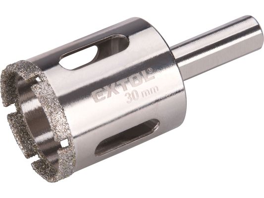 Korunka vykružovací diamantová na sklo a keramiku, O 30mm EXTOL-PREMIUM