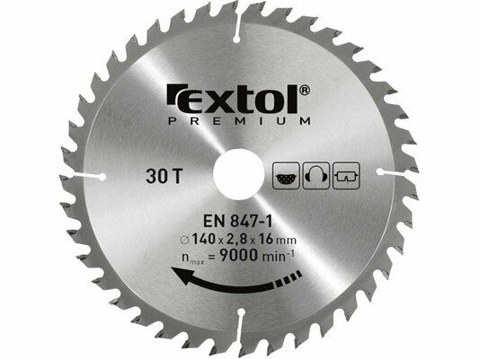 Kotouč pilový s SK plátky, 210x2,2x30mm, 40T, šířka SK plátků 3,2mm EXTOL-PREMIUM