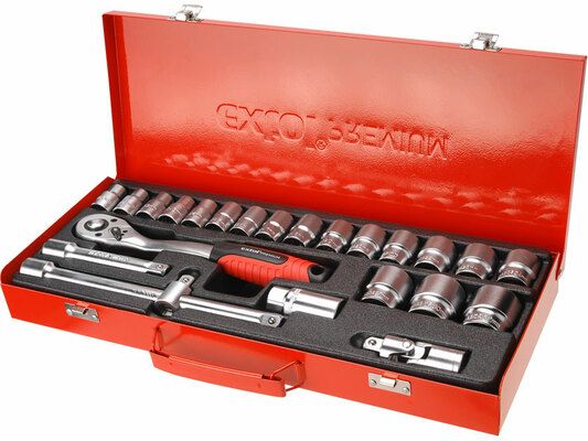 Hlavice nástrčné, sada 24ks, 1/2", CrV EXTOL-PREMIUM