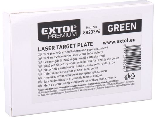 Terč pro zvýraznění laser. paprsku, zelený EXTOL PREMIUM