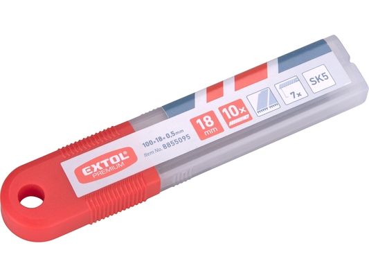 břity ulamovací se zoubkovým ostřím, 18mm, 10ks, SK5 EXTOL-PREMIUM