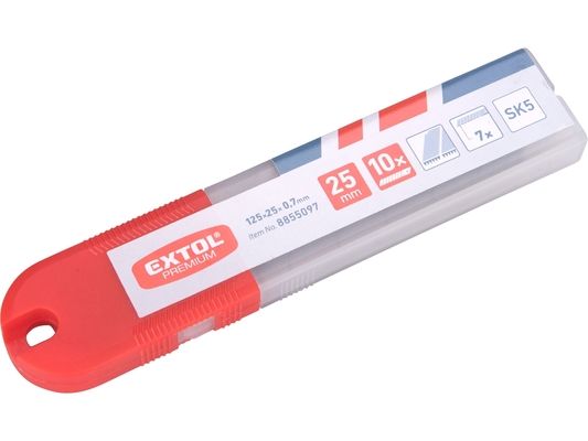 Břity ulamovací se zoubkovým ostřím, 25mm, 10ks, SK5 EXTOL-PREMIUM