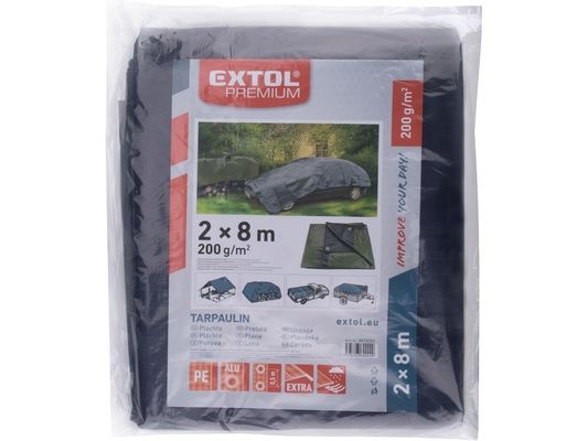 Plachta PE nepromokavá extra silná 200g/m2, 2x8m, PE EXTOL PREMIUM