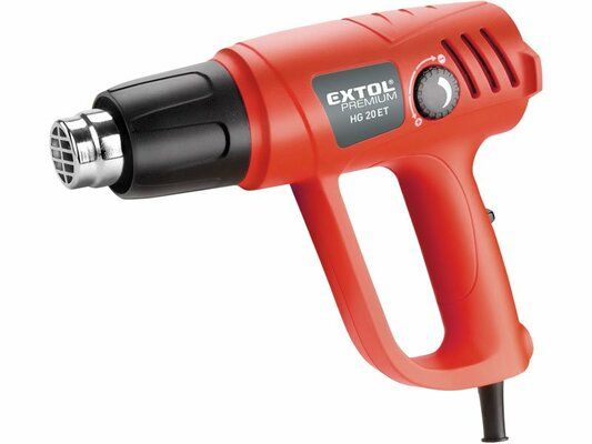 Pistole horkovzdušná, 2000W, 50 až 600°C, HG 20 ET, 8894801 EXTOL-PREMIUM