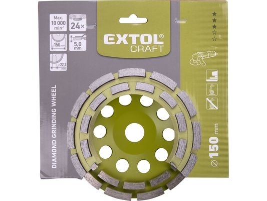 Kotouč diamantový brusný dvouřadý, O 150x22,2mm EXTOL CRAFT