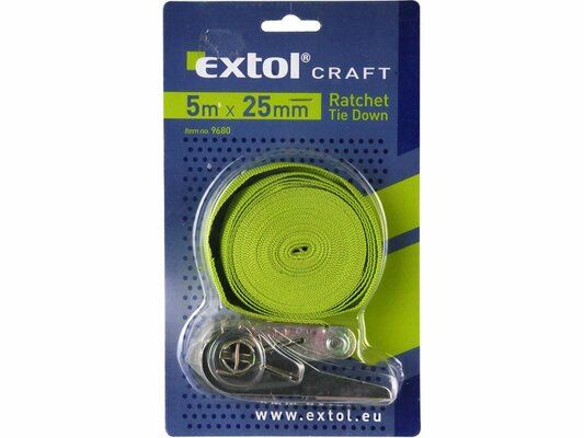 Pás upínací ráčnový, 5m x 28mm, max. 150kg EXTOL-CRAFT